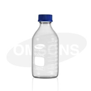 FRASCO TAPA ROSCA AZUL VIDRIO CLARO