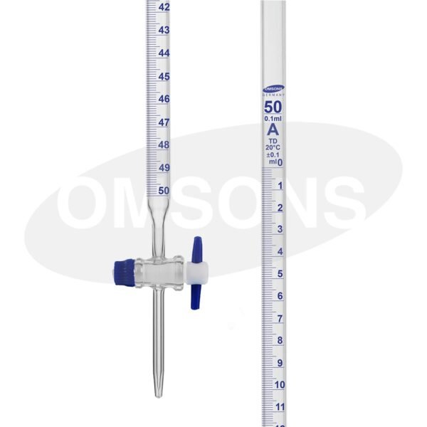 BURETA LLAVE RECTA EN TEFLÓN. CLASE A. CERTIFICADO INDIVIDUAL