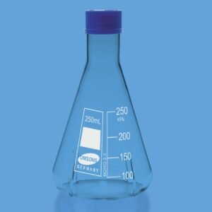 ERLENMEYER EN VIDRIO CON TAPA ROSCA PLÁSTICA