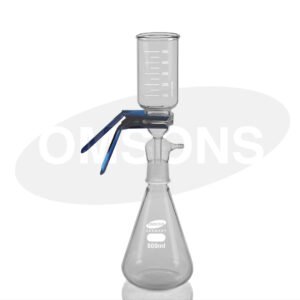 EQUIPO DE FILTRACIÓN POR MEMBRANA, ERLENMEYER, DISCO SINTERIZADO DIÁMETRO. 47/50 mm, PINZA DE ALUMINIO